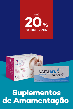 Suplementos de amamenta&ccedil;&atilde;o com destaque promocional de at&eacute; 20% sobre pre&ccedil;o de Venda ao P&uacute;blico Recomendado